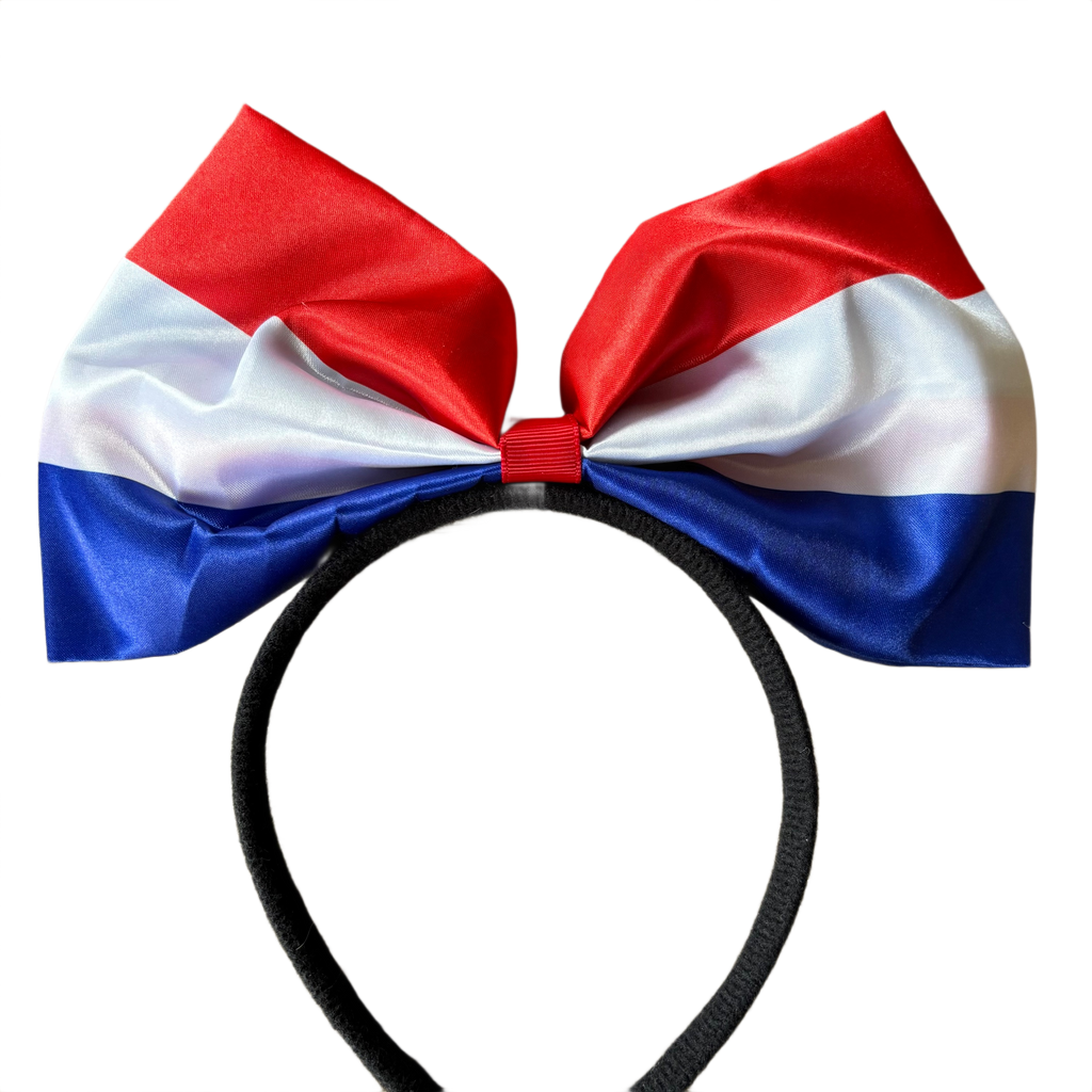 Diadeem met Luxe Rood-Wit-Blauwe Strik - Comfortabel & Feestelijk