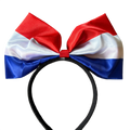 Diadeem met Luxe Rood-Wit-Blauwe Strik - Comfortabel & Feestelijk