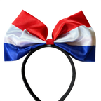 Diadeem met Luxe Rood-Wit-Blauwe Strik - Comfortabel & Feestelijk