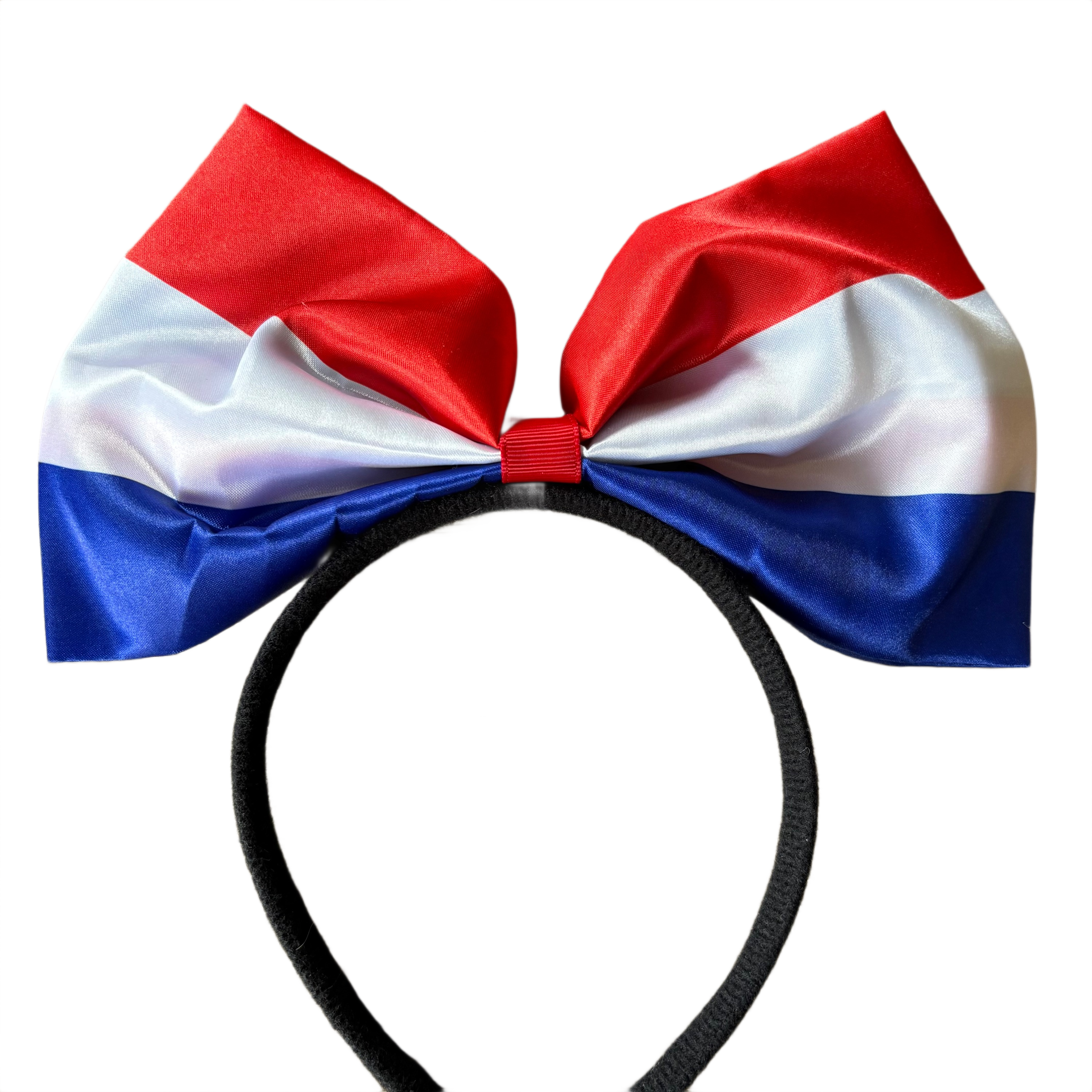 Diadeem met Luxe Rood-Wit-Blauwe Strik - Comfortabel & Feestelijk